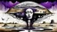 Placeholder: inner world with uncontrolled mind and soul, in midle a big head statue stands on little floating island over deep Sahara, around surreal cracked painted weird land with some black doors. deep dark purple, gray, black, white, brown. Whimsical style of Chagall , of Minjae Lee and René Magritte, lonely face with absurd beauty. broken, weird bizarre absurd nightmare, labirynth, dark vision, neuron network background, surreal vibe