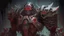 Placeholder: Machine knight, mechanical knight, gears, blood, Horror