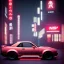 Placeholder: nissan skyline r34; tokyo; realistic; rain; neon signs