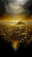 Placeholder: oil painting of a city of gold That lies in the deep distance