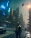 Placeholder: gang of badass wearing a broken mask, full body, standing, atmospheric, realistic, unreal engine, cinematic lighting, octane render, cyberpunk city avenue, light dust, 8k