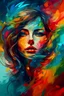 Placeholder: abstract art of various shades of different colors in a beautiful woman