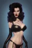 Placeholder: Rita Hayworth as evil queen in black leather, busty, cleavage, dominatrix, curvy, angry, stern look. character design by cory loftis, fenghua zhong, ryohei hase, ismail inceoglu and ruan jia. unreal engine 5, artistic lighting, highly detailed, photorealistic, fantasy