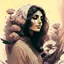 Placeholder: woman, life, freedom, Persian girls, hand-drawn digital art, muted tones, flowers everywhere, REALISTIC