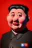 Placeholder: Waist up muppet Portrait, Kim Jong-un muppet doll, black suit, photo studio, red background, unreal engine 5, concept art, art station, god lights, ray tracing, RTX, lumen lighting, ultra detail, volumetric lighting, 3d.