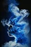 Placeholder: blue smoke in a shape of a smoke person cloud air elemental