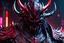 Placeholder: Carnage oni in 8k bloodborn artstyle, ronin costum, galaxy mask, cover face, dynamic pose, oshare kei, hurufiyya, rtx , neon lights, intricate details, highly detailed, high details, detailed portrait, masterpiece,ultra detailed, ultra quality