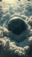 Placeholder: Planet earth hovering above swirling clouds, emerges from the heart of a raging storm. Turbulent winds of steam swirl around the iconic structure, lit by shafts of sunlight that cast dramatic shadows , A large mouth trying to eat earth , High quality 16k cinematic scene and great photography
