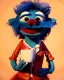 Placeholder: Waist up Portrait, hybrid character, waitress woman with monster muppet mask that covers her entire head, retro style, Sesame Street style, smooth, unreal engine 5, god lights, ray tracing, RTX, lumen lighting, ultra detail, volumetric lighting, 3d.