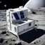 Placeholder: assembling an IKEA piece of furniture in outer space on the Moon