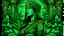 Placeholder: Alinor Maple in shades of green with an Egyptian theme, in black light art style
