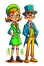 Placeholder: A funny and dynamic illustration of a 10-year-old boy and girl, dressed as detectives
