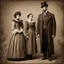 Placeholder: In the sepia tones of a bygone era, a Victorian family stands in solemn attire, their faces reflecting the austere demeanor of the times. At the center, an anachronistic figure, a cylindrical automaton with appendages that seem to mock the conventions of human form, stands in stark contrast to its human counterparts. This tableau challenges the viewer, juxtaposing the rigid human portraits with the whimsical inclusion of a mechanical entity, blurring the lines between history and fantasy.