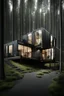 Placeholder: large house in the woods made from shipping containers, photorealistic