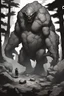 Placeholder: A Big Monster with a stone-skin standing in the forest