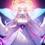 Placeholder: Clear focus, 8k, high quality, detailed, beautiful lighting, vibrant colors, white long hair, vibrant pink eyes, girl, wings, halo ring,