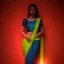 Placeholder: full body photo of a girl in saree in dark room with neon light ,hyperrealistic,detailed,8k,cinematic