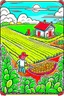 Placeholder: hand painted organic farming cartoon poster