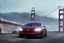 Placeholder: A Tesla 'Model Y' is racing at top speed, on the 'Golden Gate' bridge. (CINEMATIC, WIDE ANGLE LENS, PHOTO REAL)