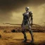 Placeholder: cyborg in a wasteland poignant