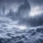 Placeholder: winter landscape, ice field, crystals, dreamlike, foggy