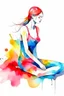 Placeholder: abstract relax pose watercolor painted