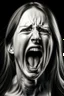 Placeholder: detailed image, female head, screaming