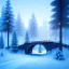 Placeholder: Forest ice winter, bridge birds,live house, deer, unreal engine 5, octane render