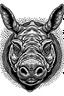 Placeholder: angry rhino head illustration