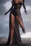 Placeholder: Raquel Welch as evil queen in black leather gown, angry, busty, curvey, cleavage, unreal 5, octane render,cinema4d, dynamic lighting, dramatic lighting, 4k, redshift render, highly detailed, hyper realistic