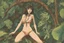 Placeholder: a fnime-girl in a bikini on a jungle background