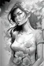 Placeholder: ::<BIG >, inking COMIX on pencils by Richard Luong :: ,((priscila huggins beautiful woman )), (t-shirt or dress:1.3), (beautiful and clear background:1.2), (extremely detailed, ultra-detailed, best shadow:1.1), bare shoulders, flowers and petals, , (white background:0.5), (illustration :1.1), (extremely fine and beautiful GIRL:1.1), (perfect details:1.1) :: , ( detailed eyes and detailed face:1.3),