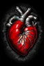 Placeholder: real red heart draw on the back, with drapery, the heart must be real, like human heart
