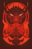 Placeholder: Vintage illustration of a demonic and magical bull made of red flames and fire, savage and obstreperous nature, charging down from black stormy sky, Tsuguyuki Kubo art, Topcraft, vintage storybook illustration, Beardsleyesque, ornamental, fantasy folk art, psychedelic, inspires by 70s Japanese anime, early Studio Ghibli, fantasy animation cartoon, last unicorn