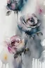Placeholder: Abstract wet watercolour, grey bright colours roses