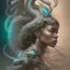 Placeholder: sango fantasy, fantasy magic, intricate, sharp focus, illustration, highly detailed, digital painting, concept art, matte, artgerm and paul lewin and kehinde wiley, masterpiece silver dragon head bronze African nice breast Afo woman turquoise waves