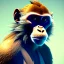 Placeholder: monkey, A upper body portrait of an monkey, Mitchell Mohrhauser, Maciej Kuciara,full body, midjourney style, 8k, photorealistic, cinematic lighting, dramatic, atmosphereric,