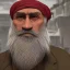 Placeholder: An old man with a long beard old Arabic and green Turkish turban feature ray tracing 4k realistic