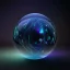 Placeholder: 3d holographic sphere shape isolated on infinite dark background, glow, glass effect, 4k. sober. fintech