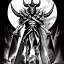 Placeholder: Devil demon satan king knights war code prophecy black and white