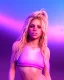 Placeholder: portrait, Shakira, blonde artist, Realistic image, drinking a strawberry milkshake, pink line make-up, sweat, fog, goddess style, Neon colors, leds. Color background, photo studio, concept art, smooth, unreal engine 5, god lights, ray tracing, RTX, lumen lighting, ultra detail, volumetric lighting, 3d, finely drawn, high definition, 4k.