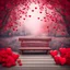 Placeholder: Background for Valentine's Day with red romantic and a bench