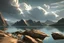 Placeholder: rocks, lake, clouds, epic, sci-fi