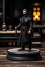 Placeholder: tabletop role-playing miniature of a man in black wearing minoan style clothes. concept art hyperrealism
