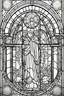 Placeholder: kids coloring page, stained glass window, cartoon style, thick lines, low detail, no shading