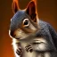 Placeholder: squirrel “wearing avatar make up”