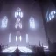 Placeholder: white color gothic palace inside with 5 thrones