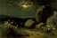 Placeholder: night, clouds, rocks, mountains, flowers, spring, epic, alfred stevens and philipp franck impressionism paintings