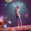 Placeholder: Ultra realistic circus scene. Classic acrobat woman, waist up view, Wes Anderson style, happy, bubbles, highly detailed, concept art, unreal engine 5, god rays, ray tracing, RTX, lumen lighting, ultra detail, volumetric lighting, 3d, finely drawn, high definition, high resolution.