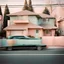 Placeholder: Photograph of a liminal suburbs, light pastel colors, blurred image from 90's